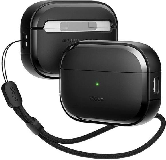 Elago для AirPods Pro 2 (all) чехол Armor Silicone case with Round strap Black