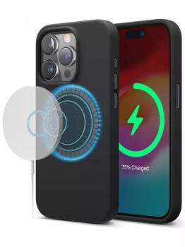 Elago для iPhone 15 Pro Max чехол Soft silicone (Liquid) Black